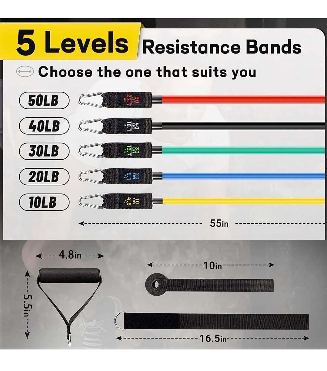 Fitshakti™ Heavy Resistance Band Set
