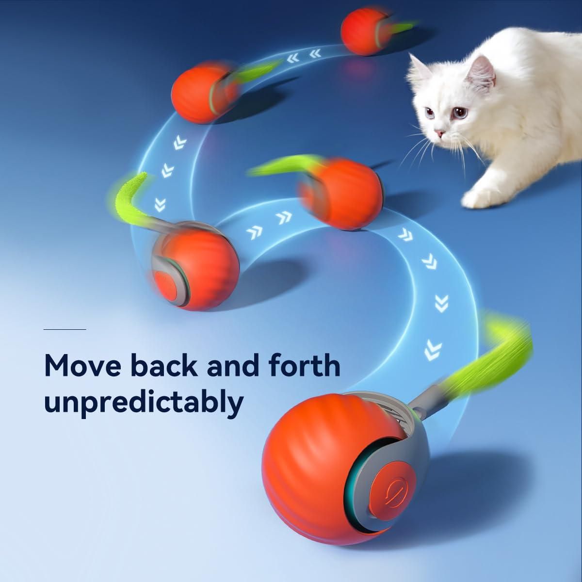 Rolling Ball Cat Toy – USB Rechargeable Smart Toy for Cats